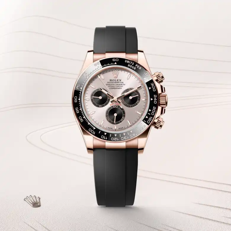 ROLEX DAYTONA クロノグラフ掛時計 Rolex Daytona Yellow Gold Black Cerachrom Bezel White Index Dial